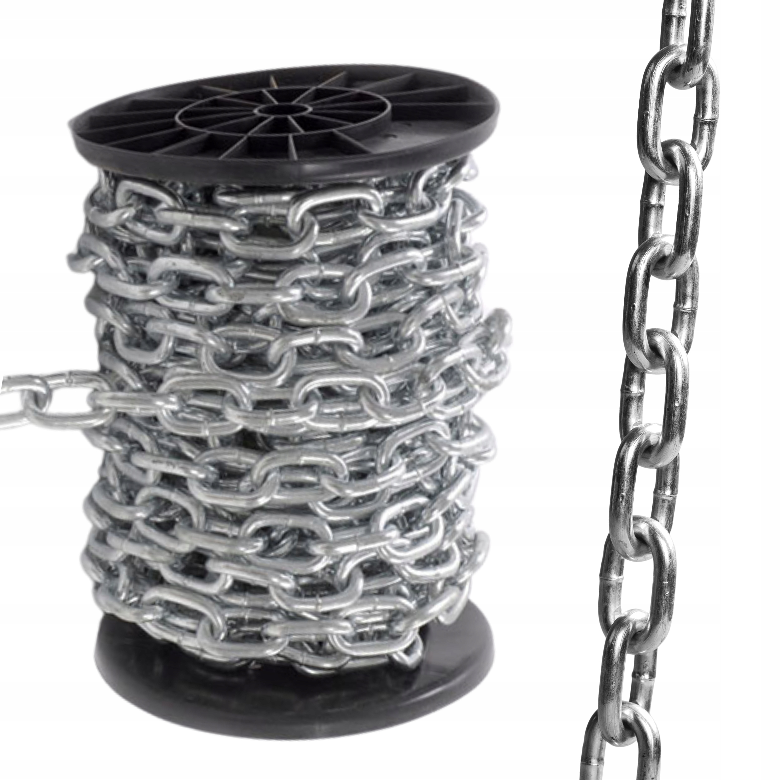 ŁAŃCUCH GOSPODARCZY TECHNICZNY METALOWY OCYNKOWANY D1 DO HUŚTAWKI fi 10mm