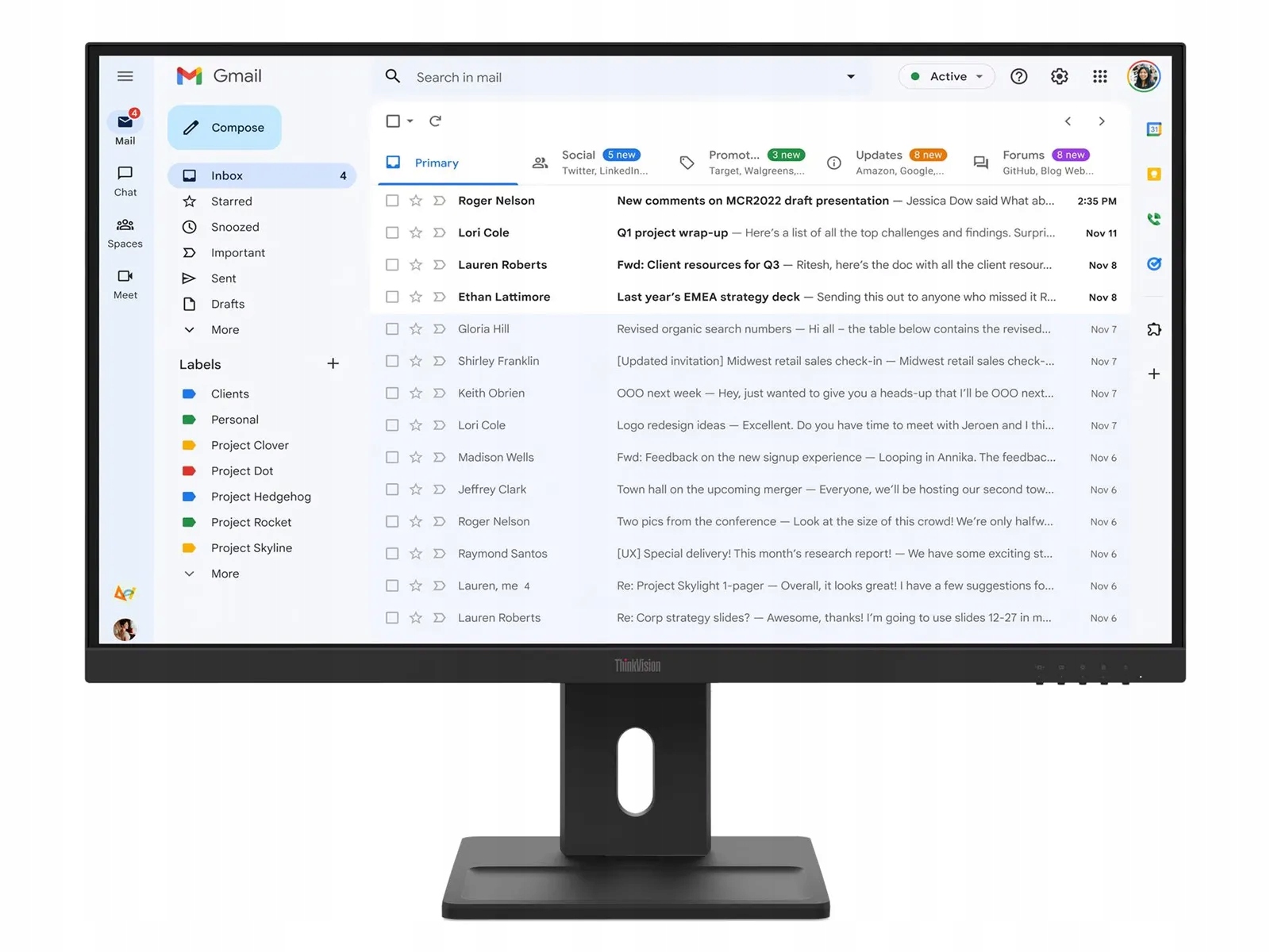 Led Monitor Lenovo ThinkVision E27-40 27" 1920 x 1080 px Ips Pls