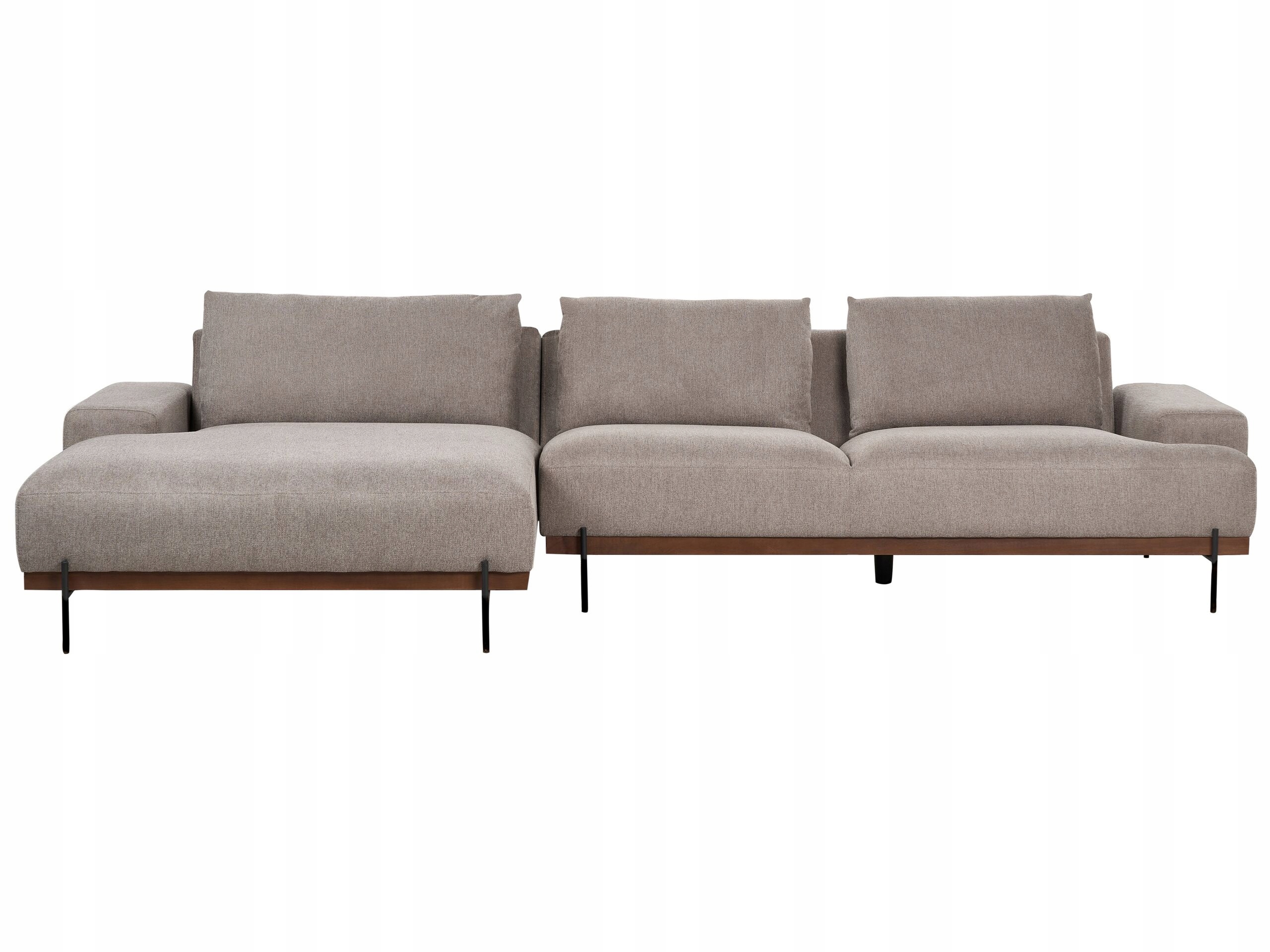 Narożnik prawy sofa 3-osobowa jasnobrązowa