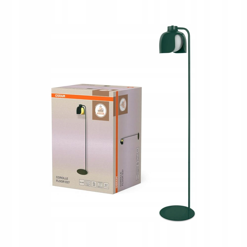 Lampa Stojaca podlahová lampa E27 Dekoratívna zelená Decor Osram