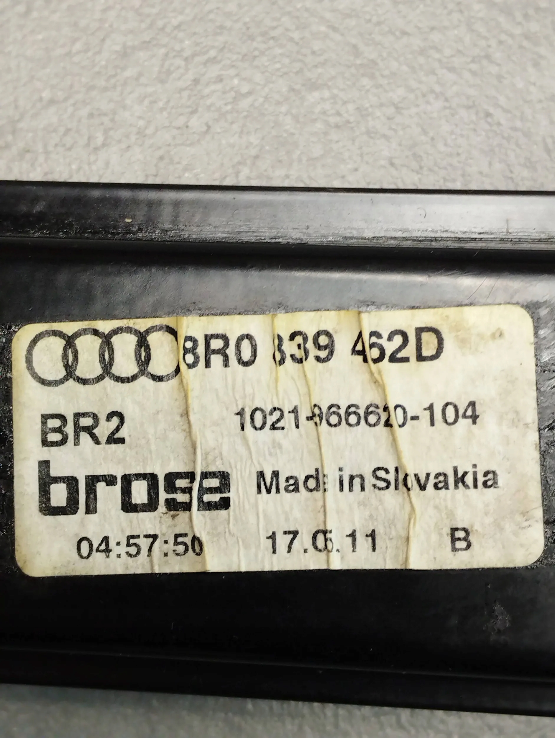 Audi Q5 8R Mécanisme Vitres Droite Arrière 8R0839462D