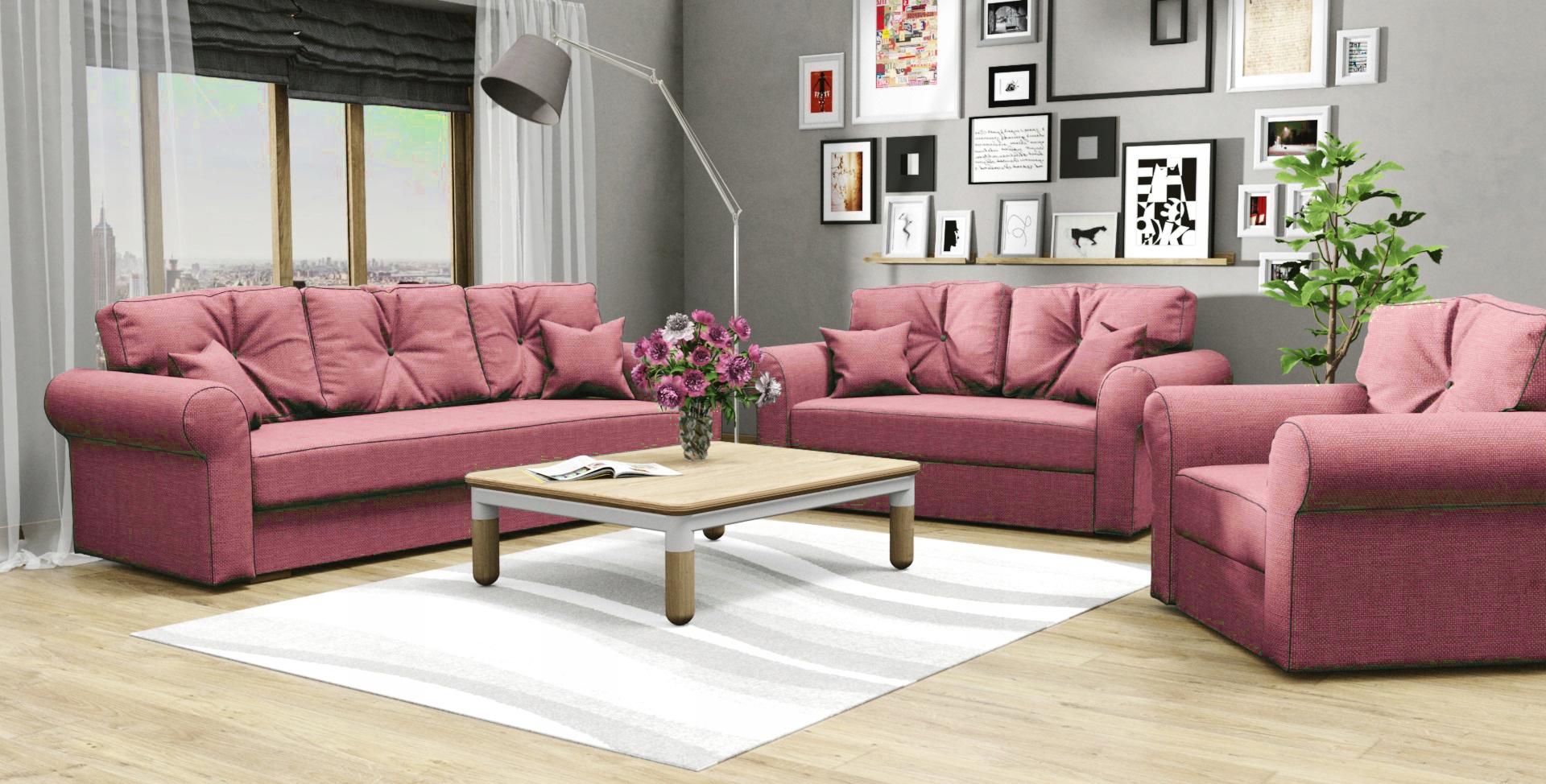 Komplet wypoczynkowy ERIC 3+2+1 kanapa sofa fotel Marka KB Products