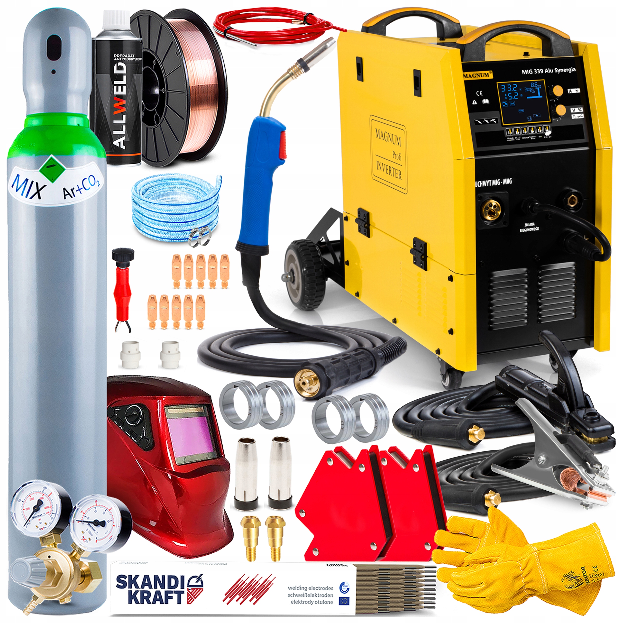 Invertorová Svářečka Magnum Mig 339 Hliník Synergie Mma Tig 400V 315A