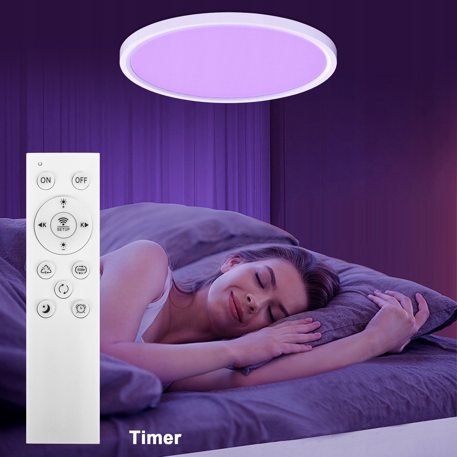 Smart LED Lampa Sufitowa RGB z Pilotem Ściemnialnym 30CM WIFI App Maksymalna moc pojedynczego źródła światła 4 W