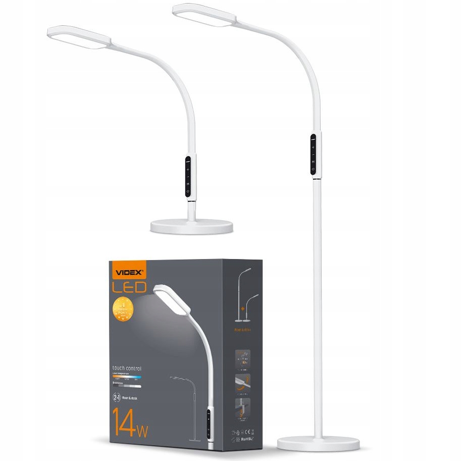 LAMPA PODŁOGOWA STOJĄCA LED do czytania nocna 12W Marka Videx