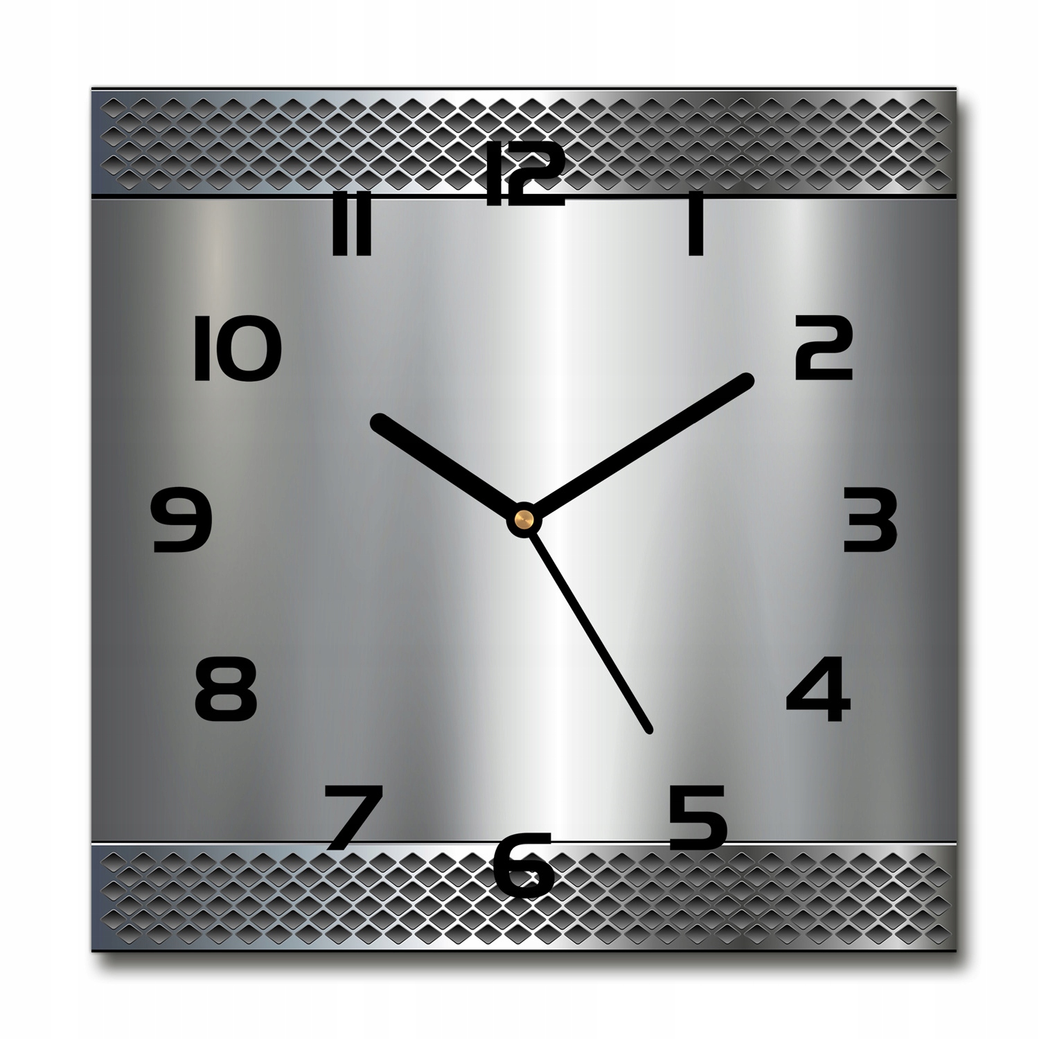 

Kwadratowy cichy szklany zegar Metalowe tło 30x30