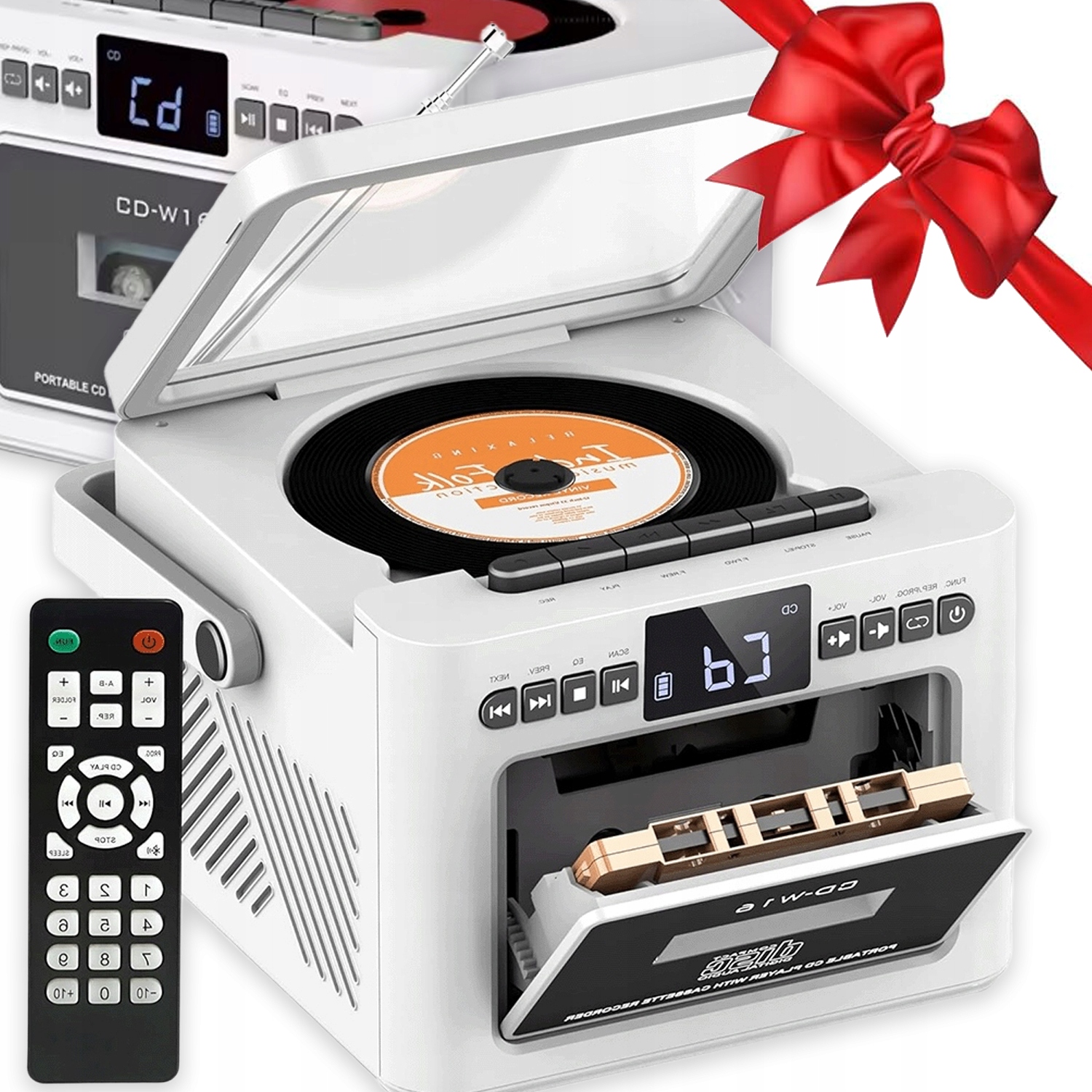 CD Prehrávač V Retro Štýle S Bluetooth A Vstavanými Reproduktormi MP3 Aux