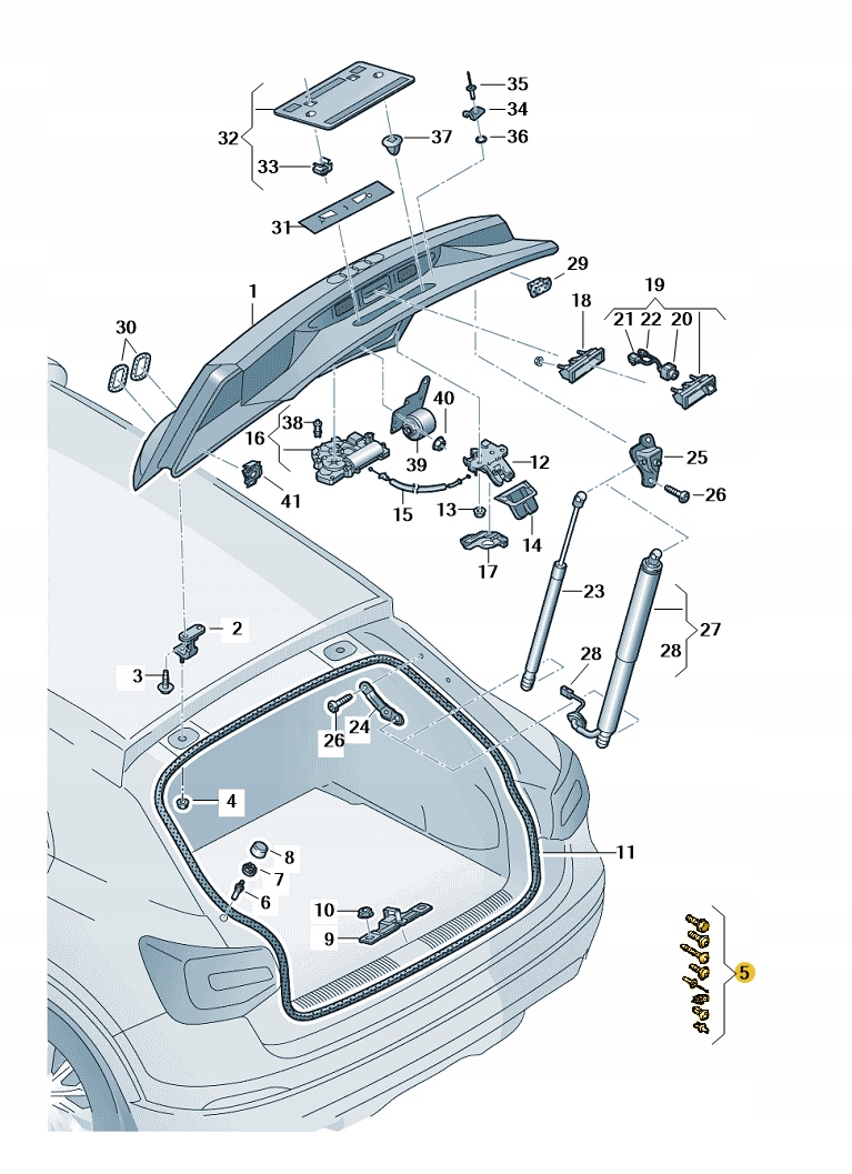81A098617 - Комплект элементов крепления крышки багажника AUDI Q2