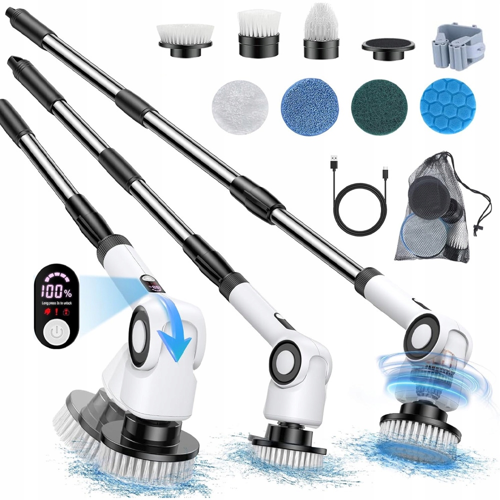 Levně Elektrický Čisticí Kartáč Bezdrátový Kartáč Rotační Mop 9V1