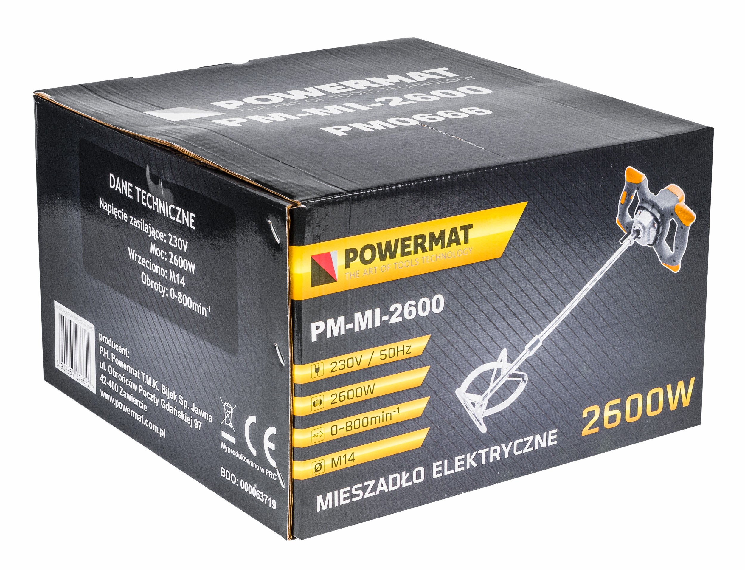 MIESZARKA MIESZADŁO ELEKTRYCZNE DO ZAPRAW KLEJU BETONU M14 REGULACJA 2600W Maksymalna liczba obrotów - I bieg 800 RPM