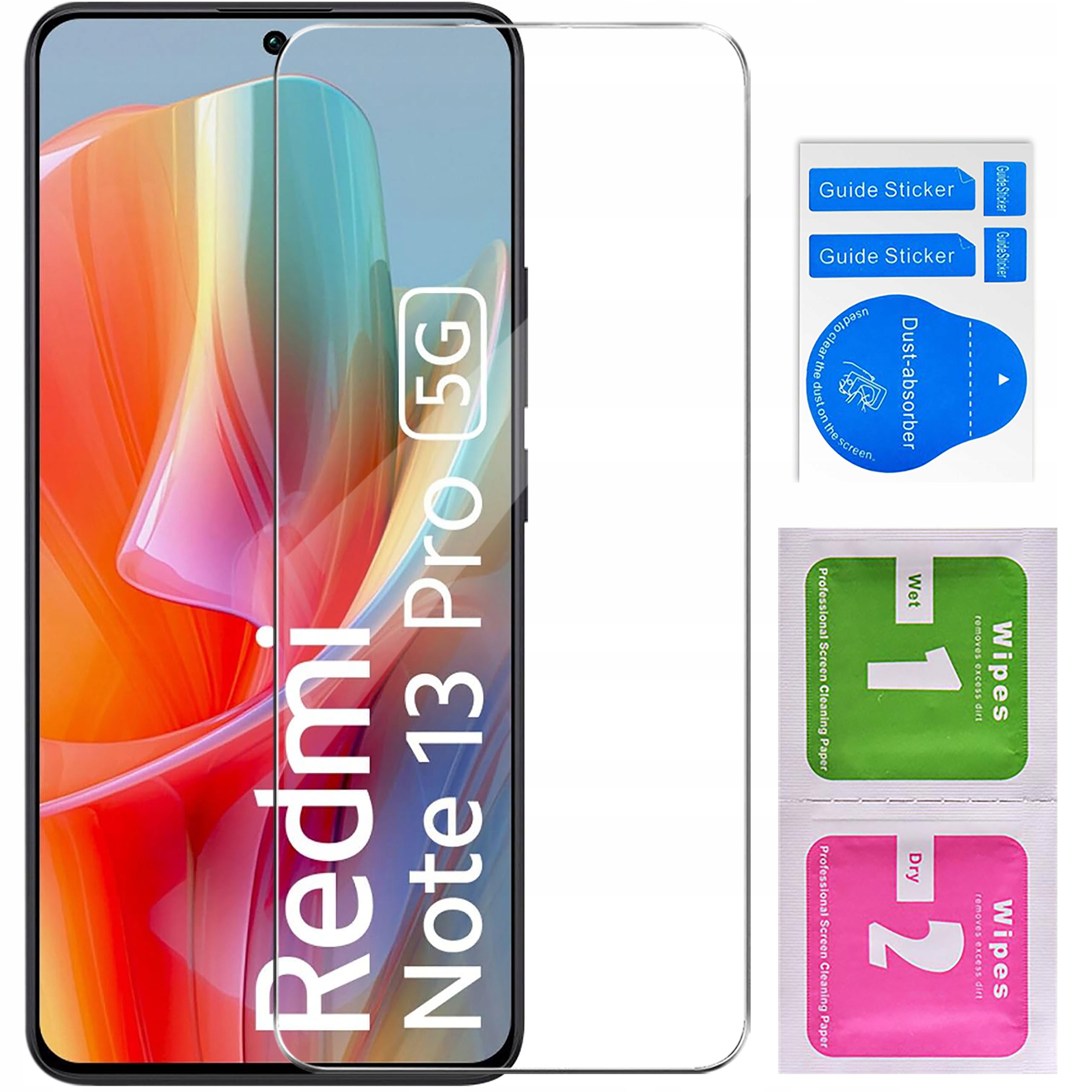 Etui do Xiaomi Redmi Note 13 Pro 5G PANCERNE SLIDE RING CASE + SZKŁO 9H Kolor czarny