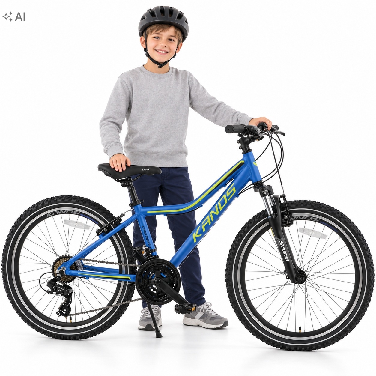 Rower dziecięcy Mtb Kands Dragon 24 cali rama 13 cali Shimano niebieski Alu