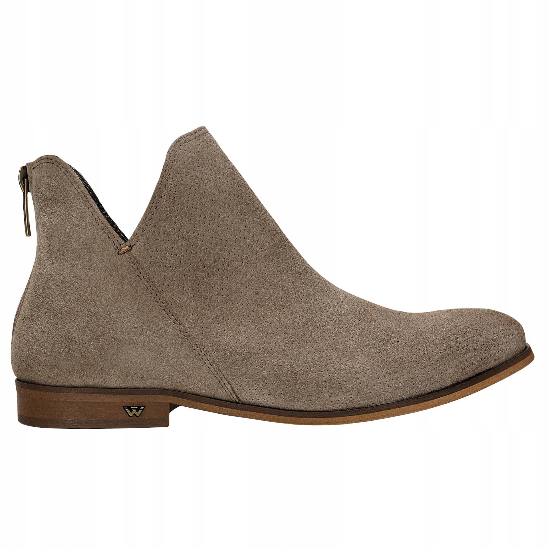 Tmavě béžové dámské kotníkové boty z velurové štípenky vel. 37