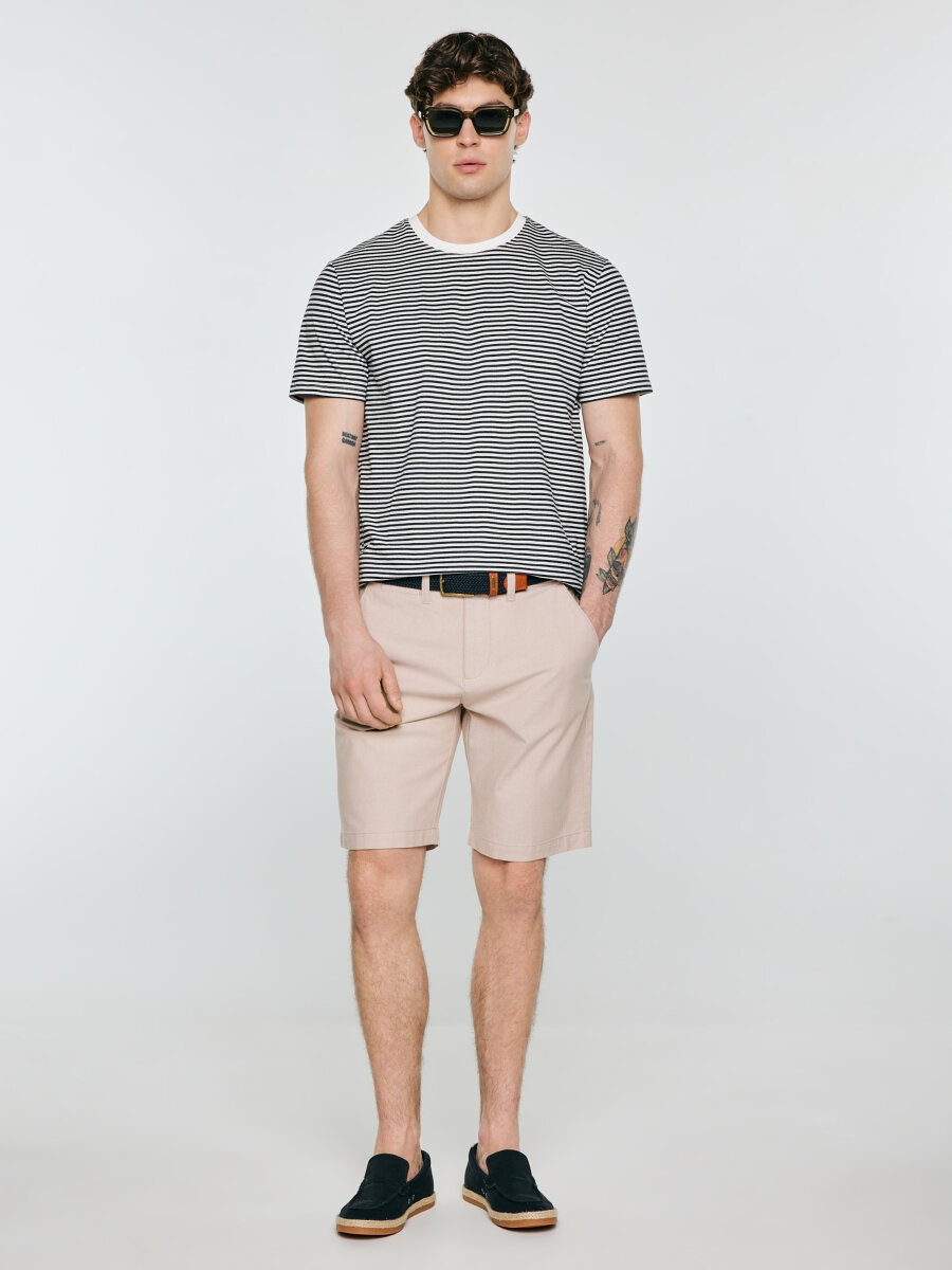 Big Star Pánské šortky chinosy světle béžové Rossino 800 31