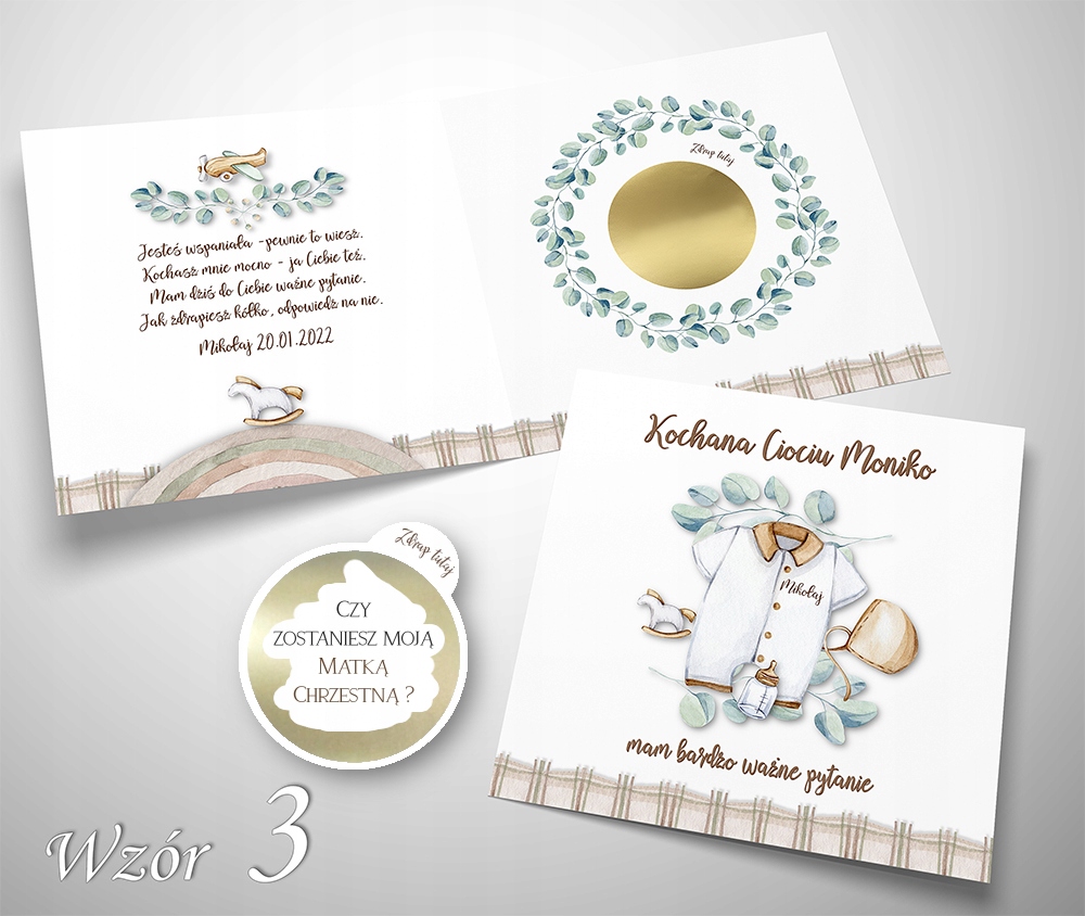 CZY ZOSTANIESZ MOJĄ CHRZESTNĄ PROŚBA PYTANIE DO CHRZESTNEJ PERSONALIZOWANA Szerokość produktu 14.2 cm