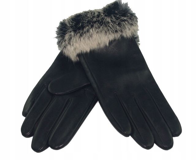 Dámské kožené zateplené rukavice s kožíškem Insignium L