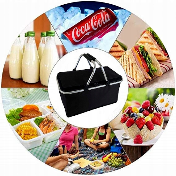 KOSZYK TERMICZNY KOSZYK PIKNIKOWY SKŁADANY ZAKUPY Szerokość produktu 47 cm