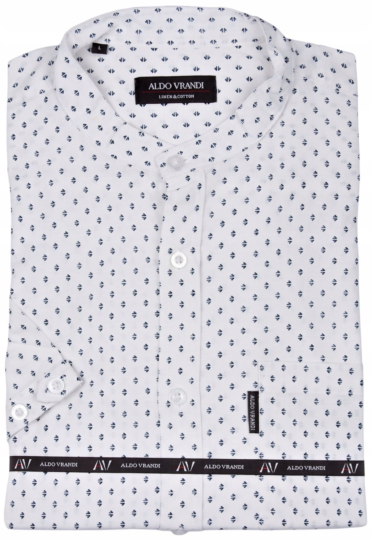 

Lniana koszula AldoVrandi stójka XL_43/44_kl_118