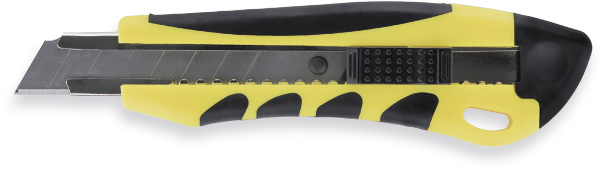 NÓŻ 18 MM DUŻY GUMOWANY AUTOMATYCZNA BLOKADA