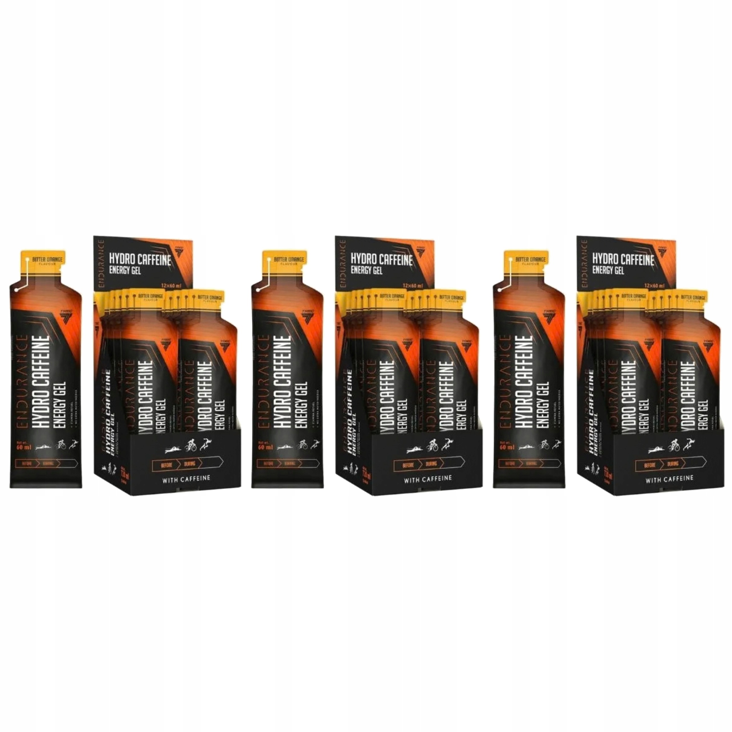 3x Energetický Gel Kofein Trec Hydro Caffeube Energy Gel 12x 60 ml Energi