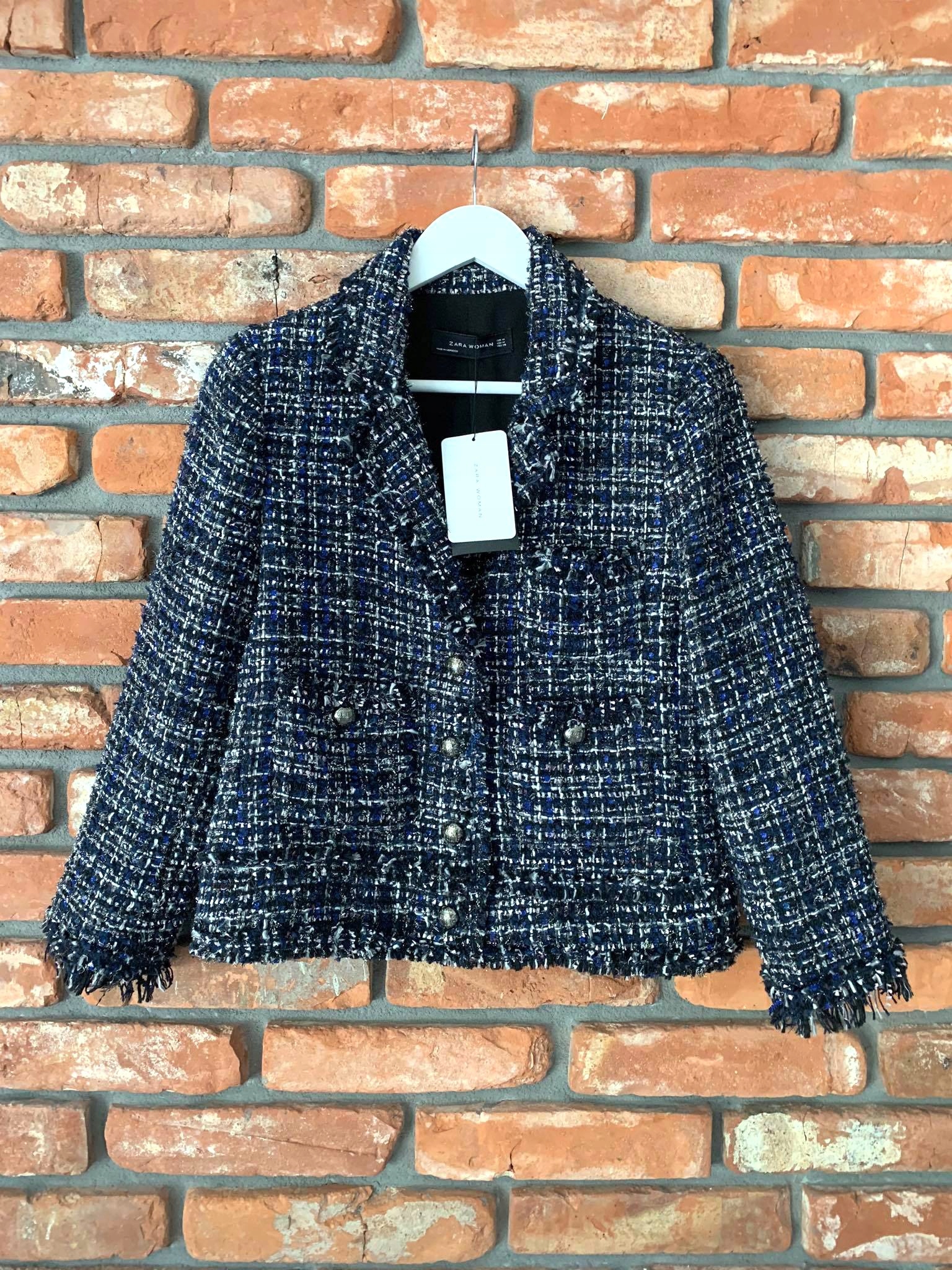 A474 ZARA MARYNARKA KURTKA PŁASZCZ BLAZER - M Wzór dominujący inny wzór