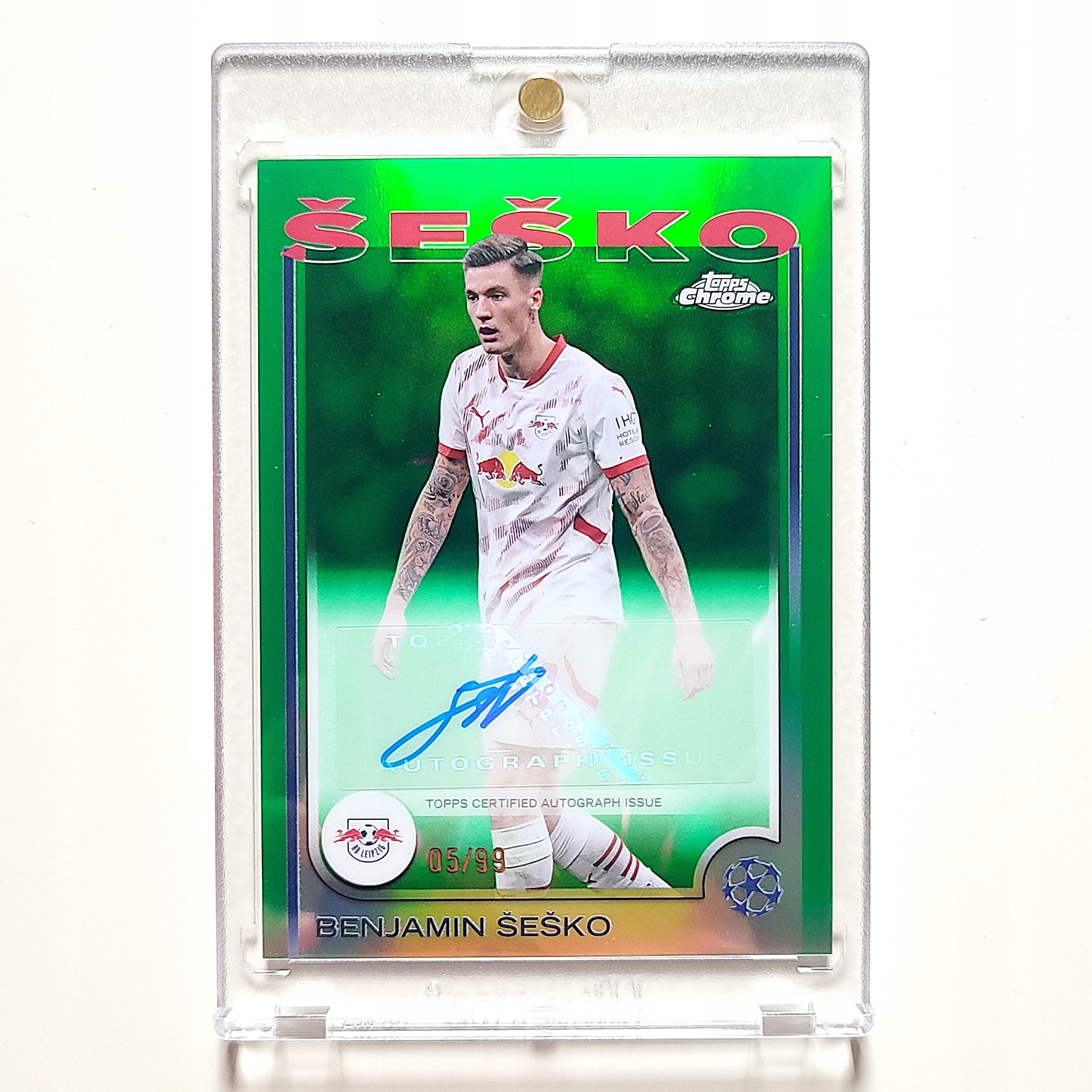 Karta Topps Chrome UCC - Benjamin Šeško - RB Leipzig - Autograf