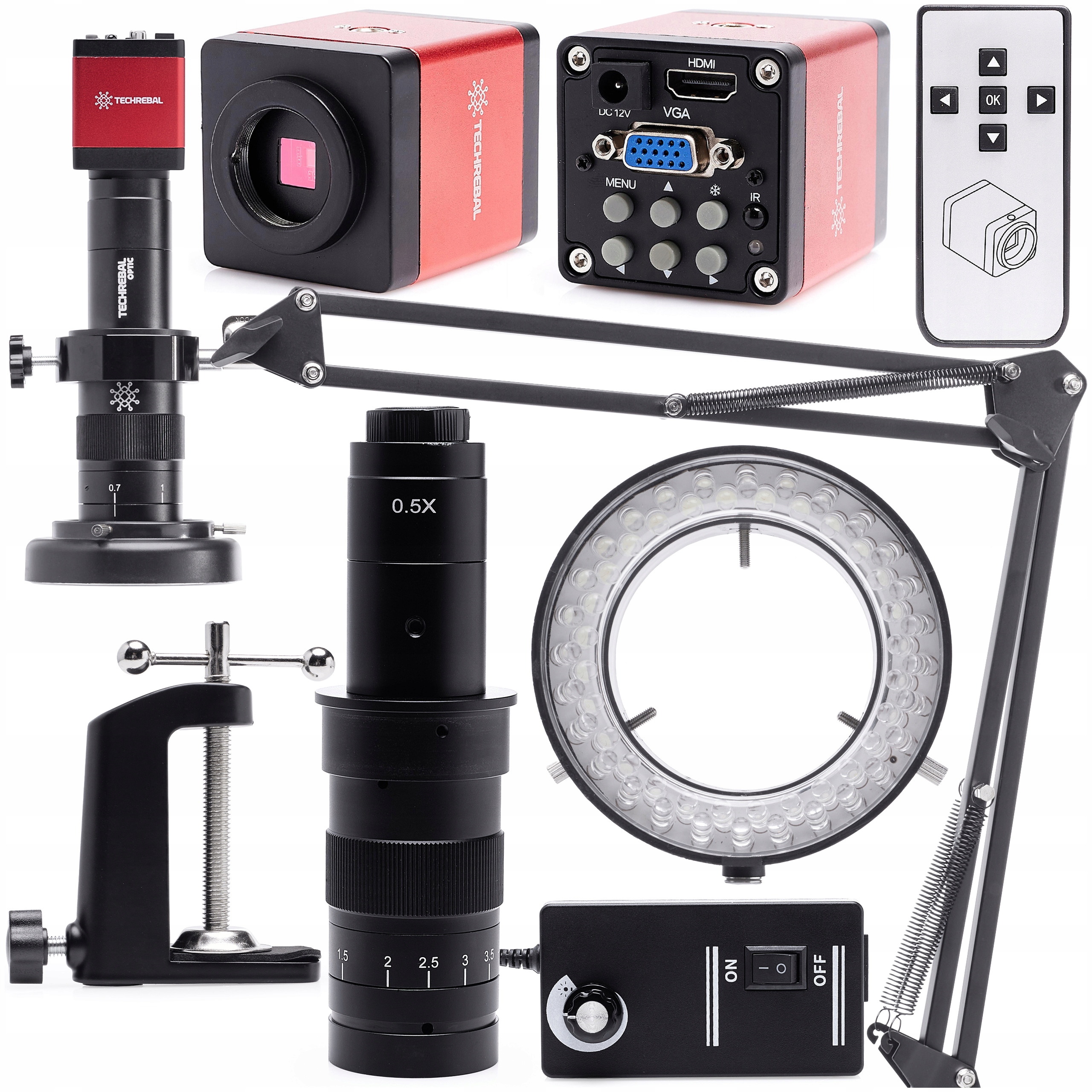 Digitální Mikroskop Techrebal 10A 45x S Nastavitelným Ramenem 56x Led Kamera