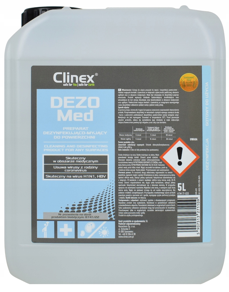 

Clinex Dezo Med 5L Dezynfekcja Mycie Powierzchni