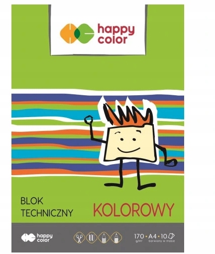 

Blok techniczny A4, kolorowy, 10 kartek