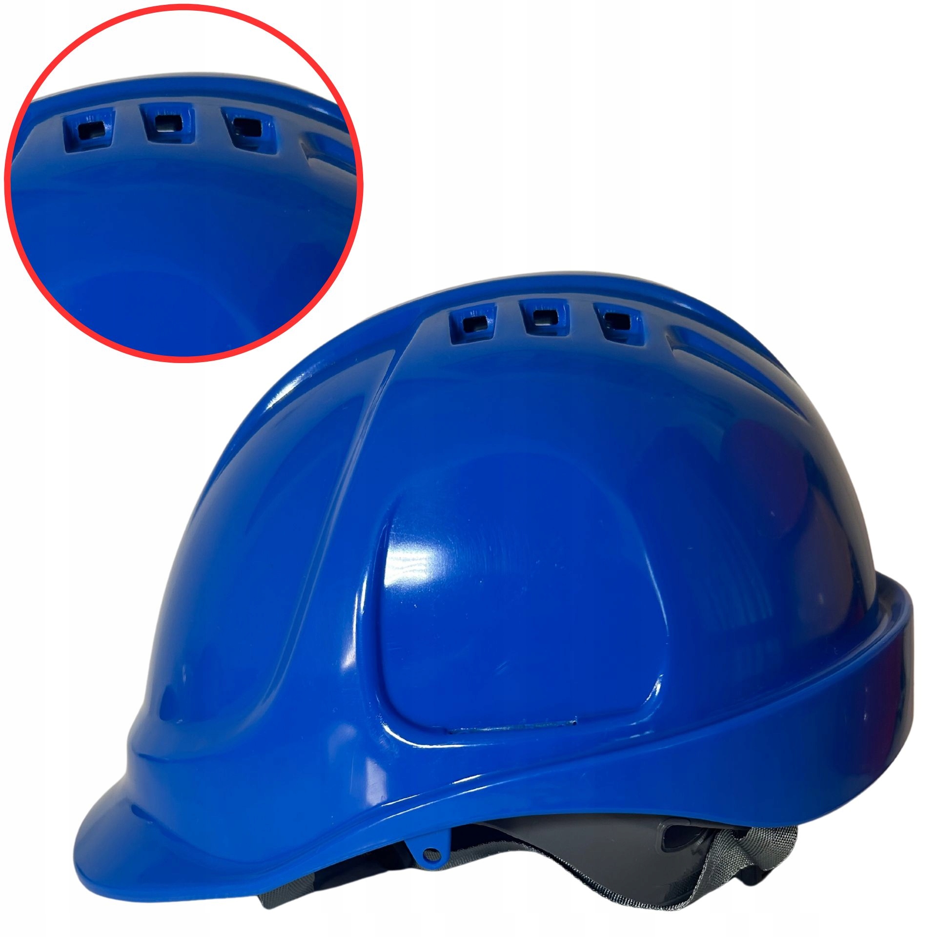 Kask ochronny hełm budowlany LEKKI REGULOWANY niebieski 53-63cm Model kask ochronny roboczy bhp