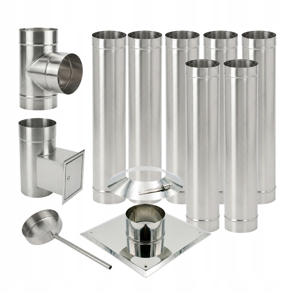 Wkład kominowy fi150 żaroodporny 0,8mm 7m drewno pellet wsad rury