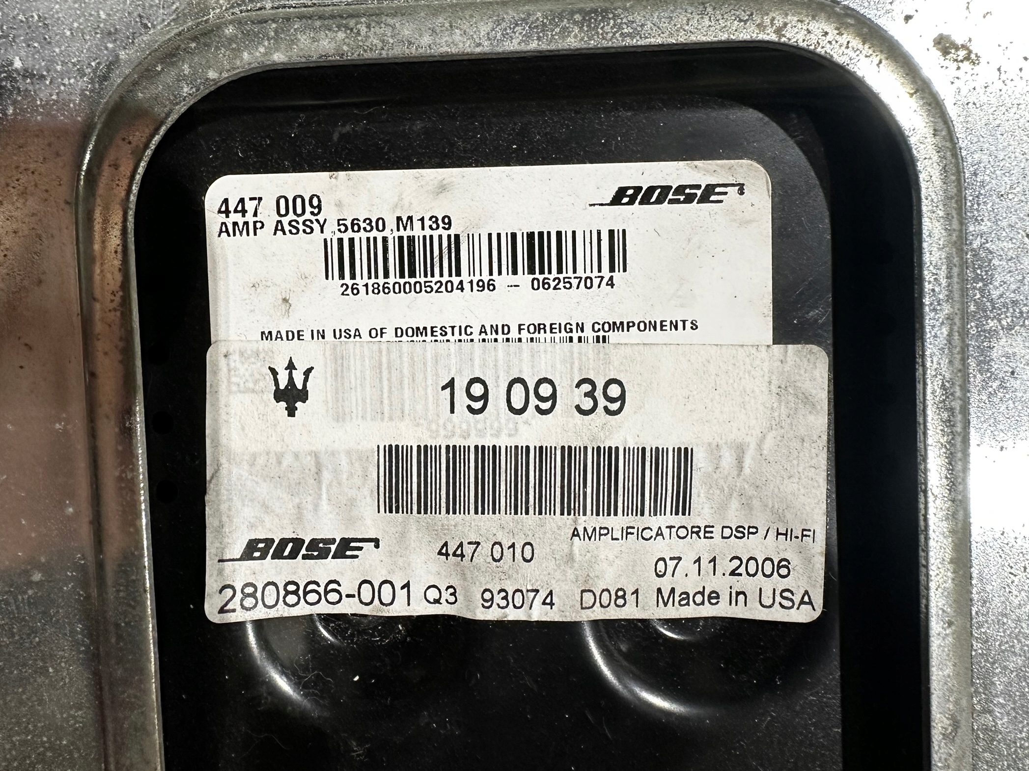 MASERATI QUATTROPORTE M139 amplifier module BOSE 190939 188237