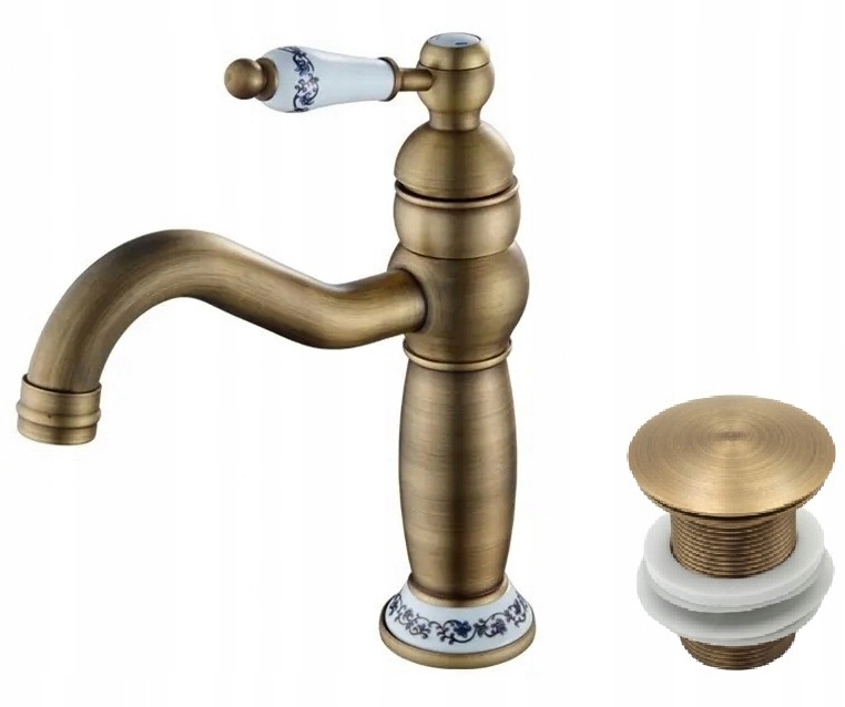 Umyvadlová baterie Old Retro Mosaz Zátka Klik Klak