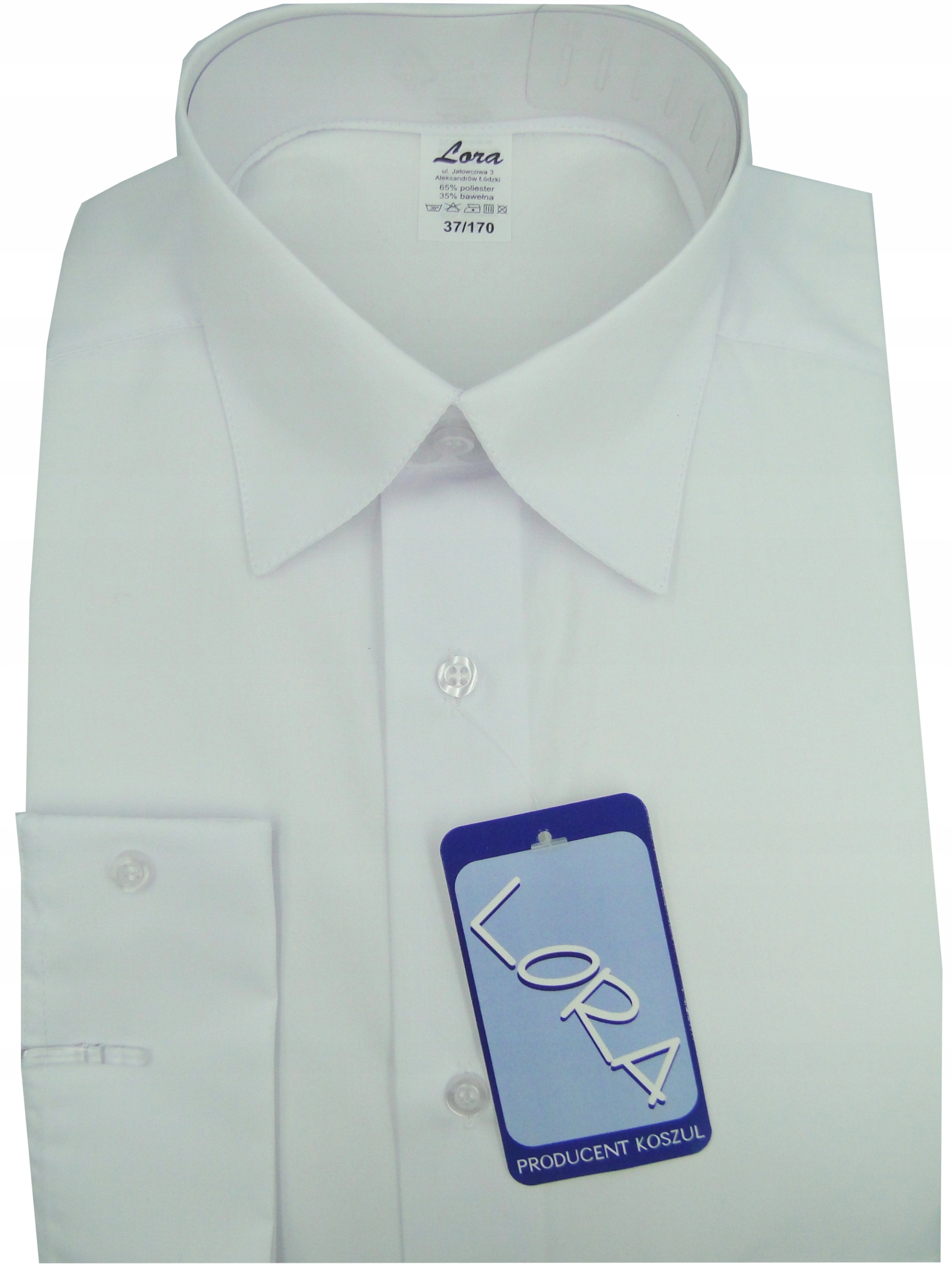 Рубашка для мальчиков белая с длинным рукавом 170