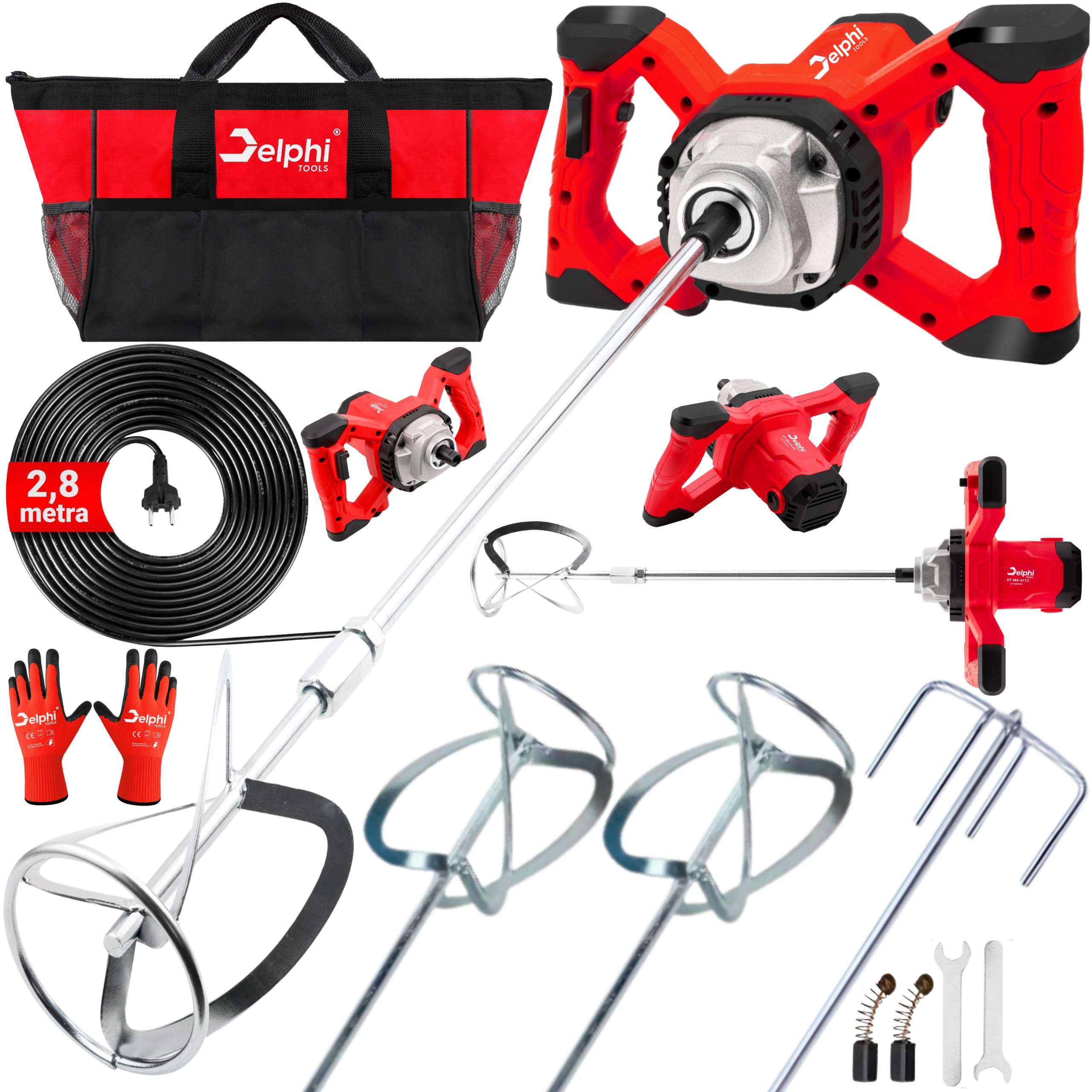 Mieszadło Do Kleju Betonu Farb Elektryczne 2600W 3x Mieszalnik Mieszarka