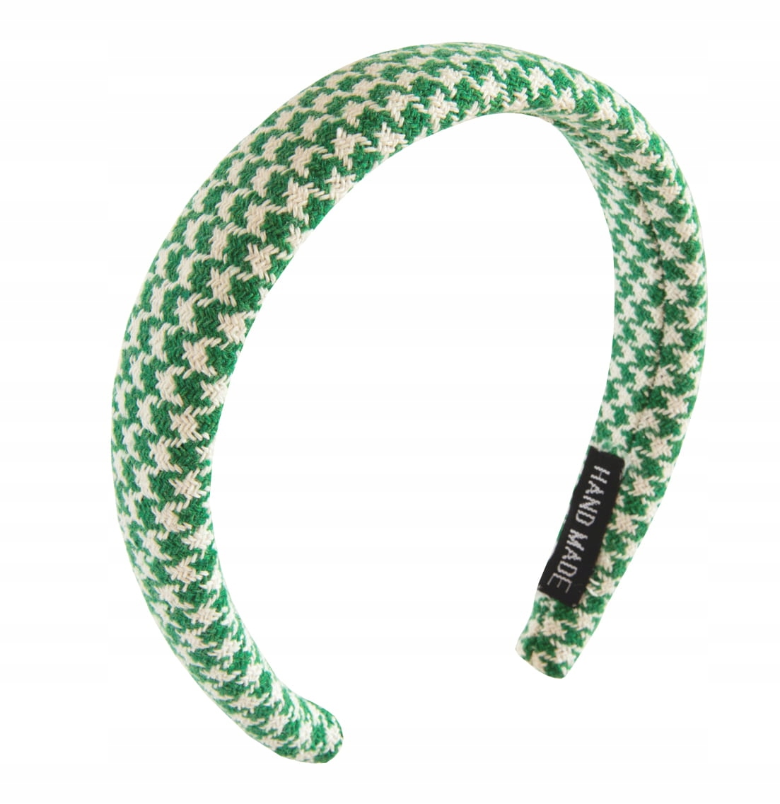 

Opaska do włosów zielona gładka szeroka pepitka