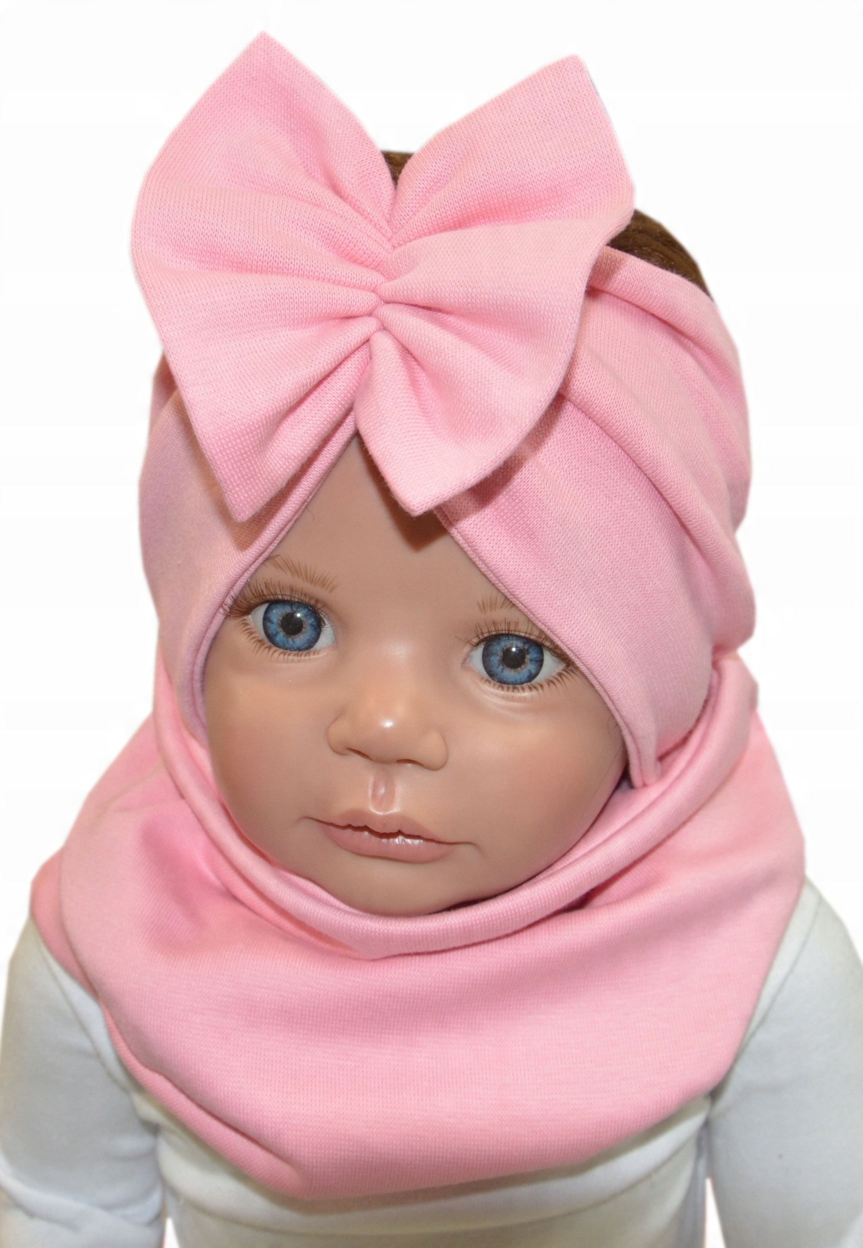 

opaska turban i komin 1-8 lat łososiowy róż