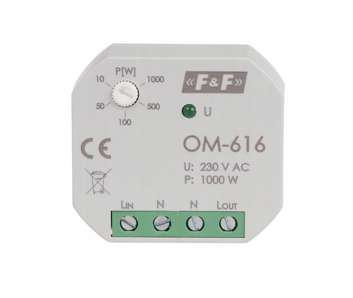 Omezovač spotřeby energie, montáž pod omítku OM-616