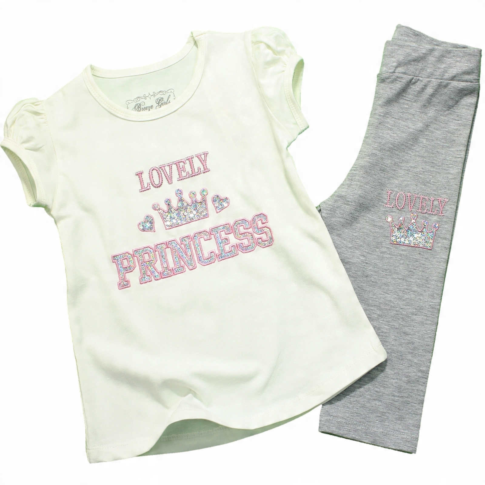 

Komplet Princess Cekiny Bluzka Getry Capri 116
