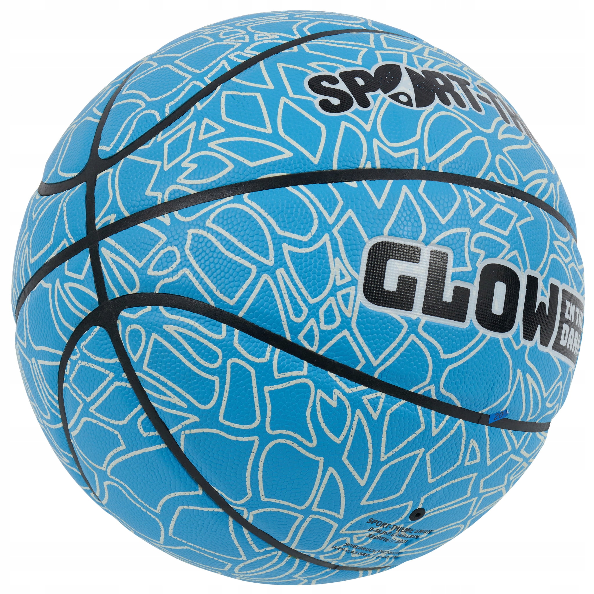 Svítící basketbalový míč modrý velikost 7