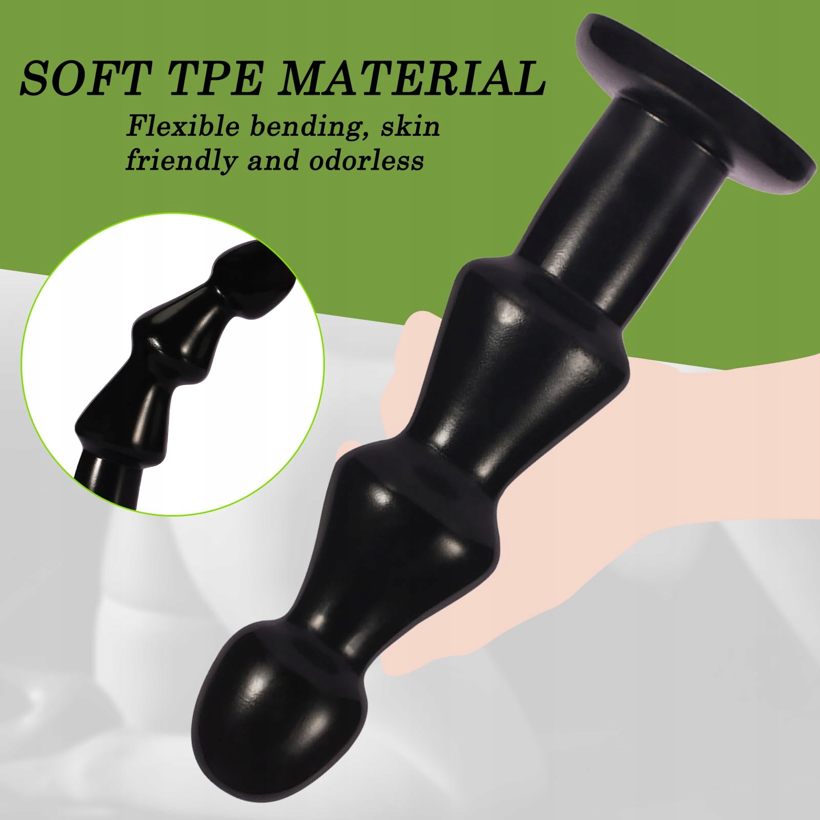 FLYSL Czarny Analplug Dildo z Przyssawką dla Kobiet i Mężczyzn — miniatura 3
