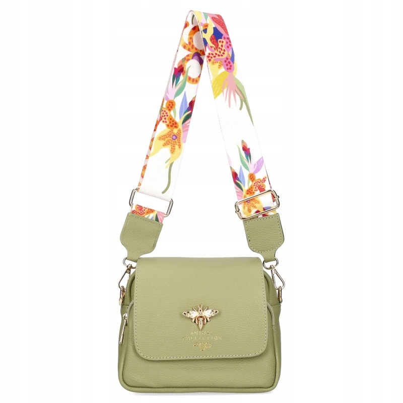 Dámská kabelka Ego Kabelka Přes Rameno Kožená přes rameno Zelená Barevný Pásek