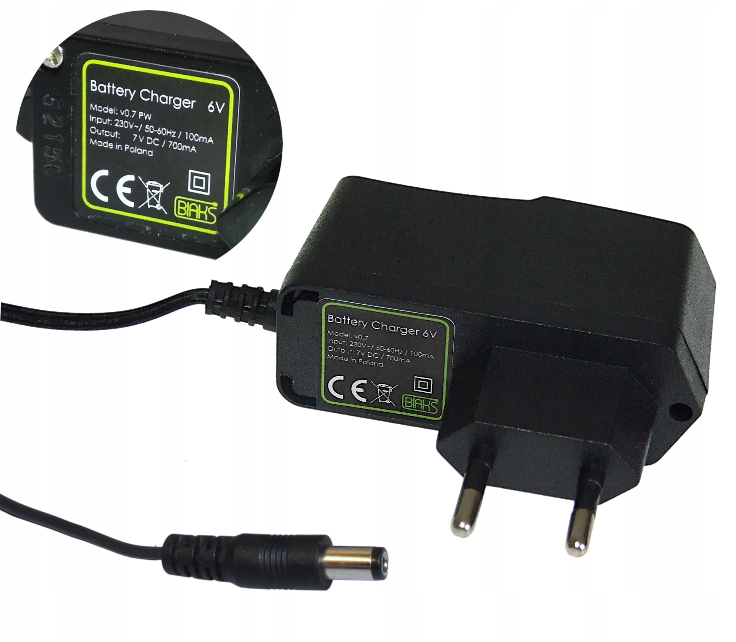 Bezobsługowy AKUMULATOR bateria AGM 6V 4,5Ah ups alarm zabawka + ŁADOWARKA Producent Lamex