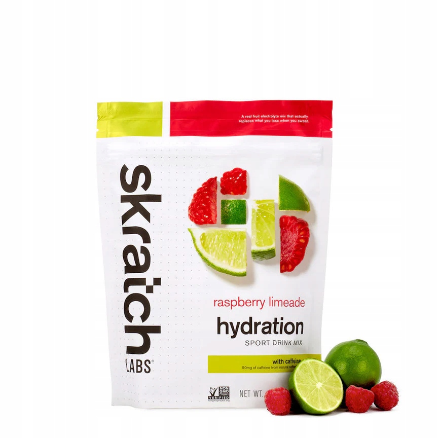 Skratch Labs Drink Mix Hydration Sport, malina limetka s kofeinem 440 g