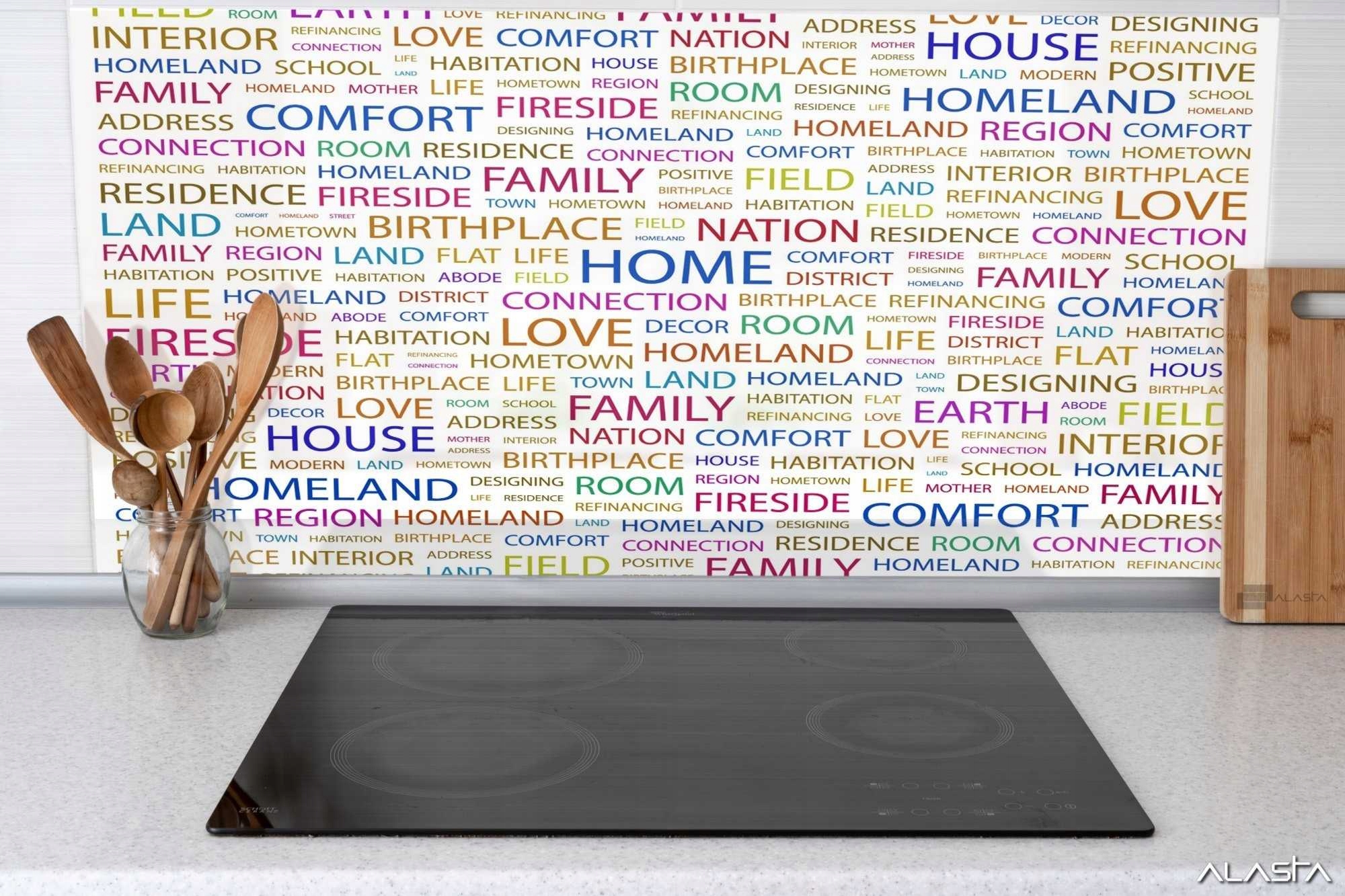 Panel szklany hartowany 100x60 Domowe hasła + KLEJ Liczba m² w ofercie 0.6 m²