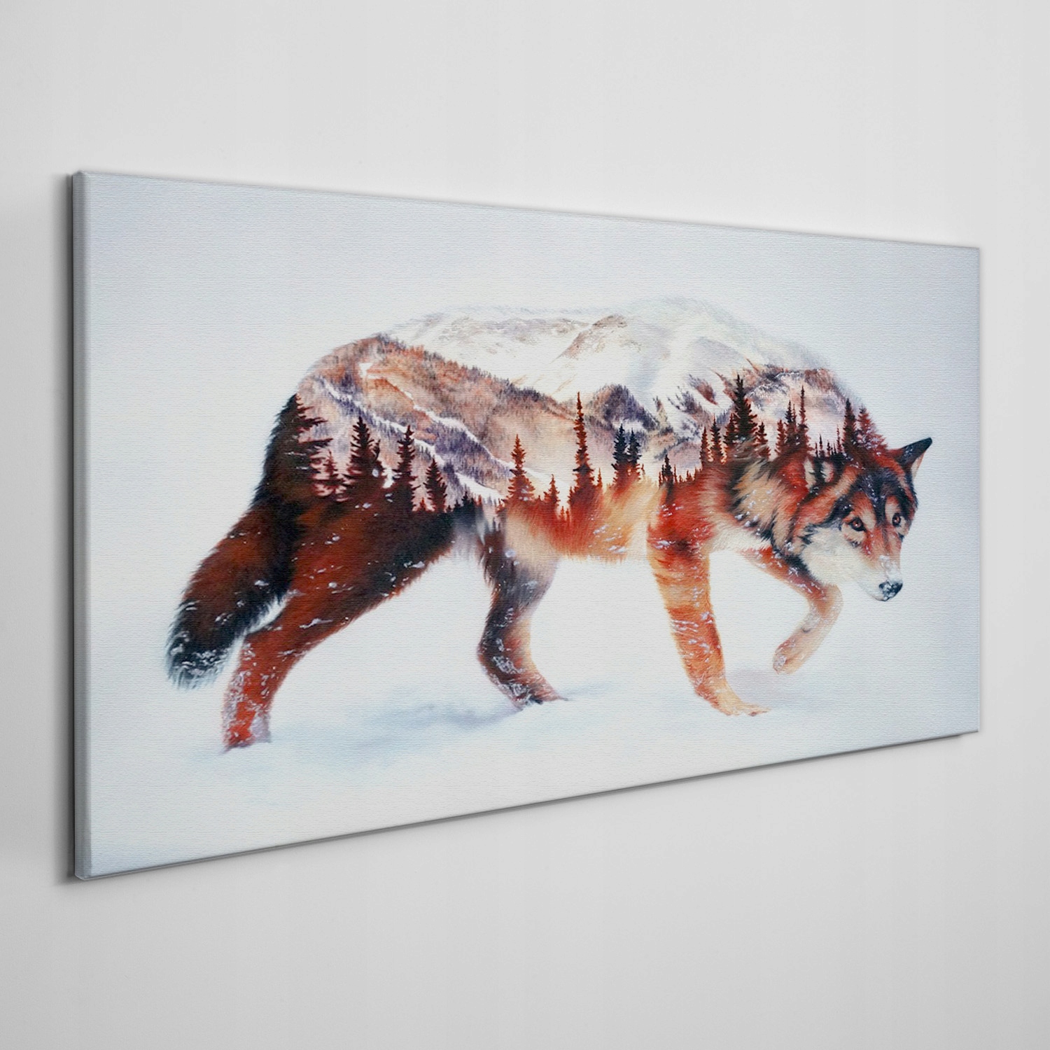 

Foto-obraz na ramie płótno Wilk las zima 120x60 cm