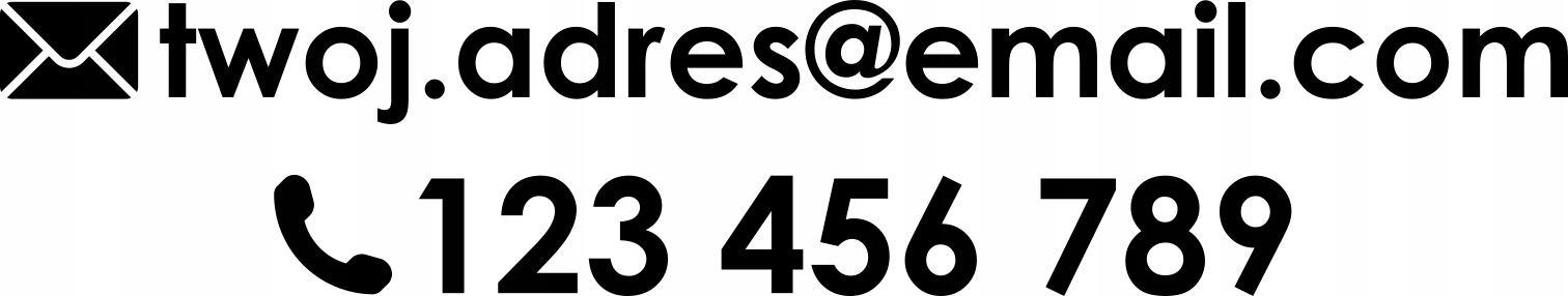 

Naklejka Napis Adres Email Numer Telefonu 25x5cm