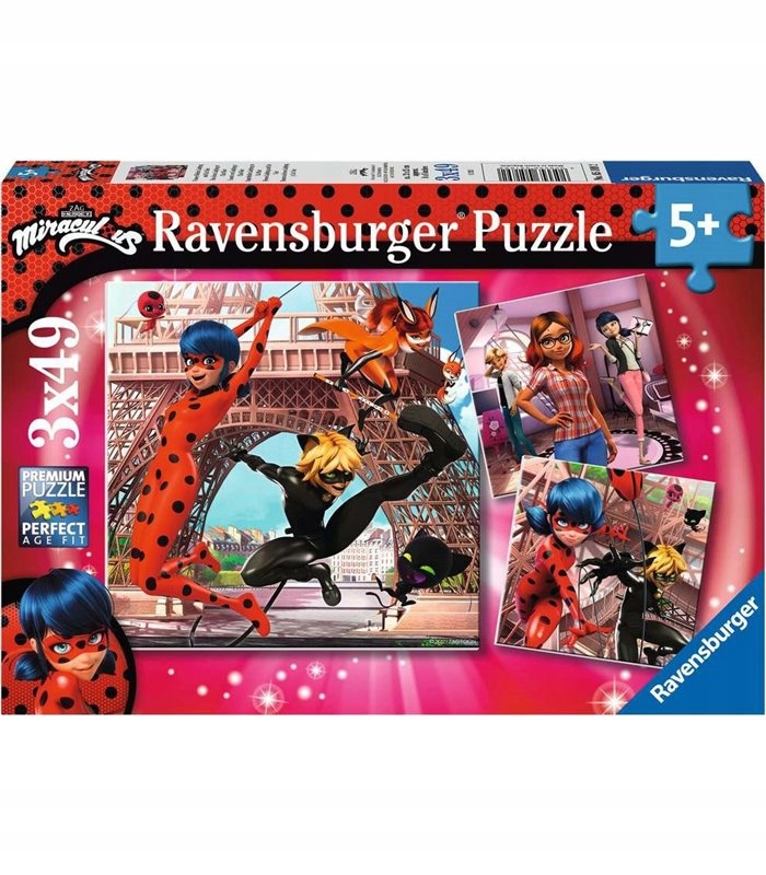 

Biedronka i Czarny Kot puzzle układanka 3w1 Zestaw
