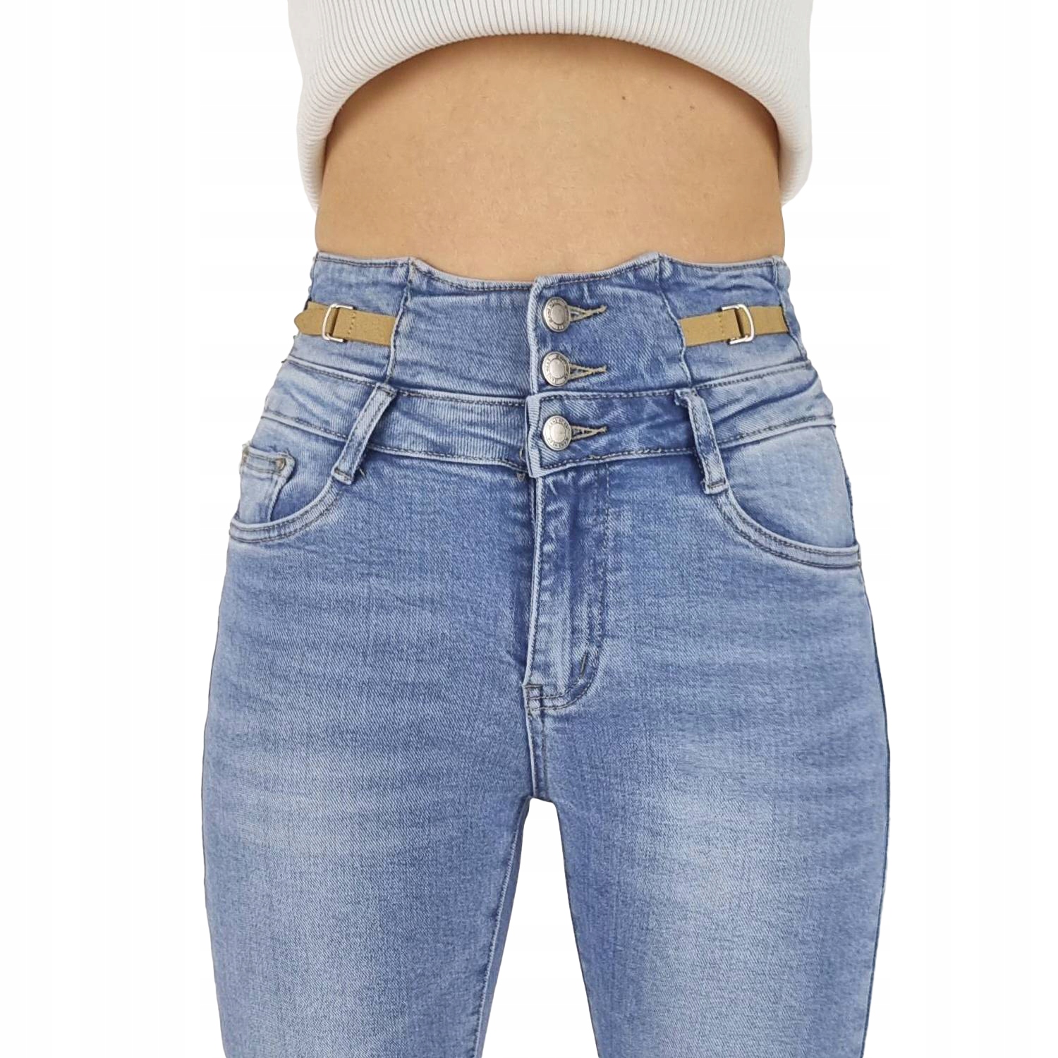 Damskie Spodnie M. Sara Modelujące Dopasowane Guziki