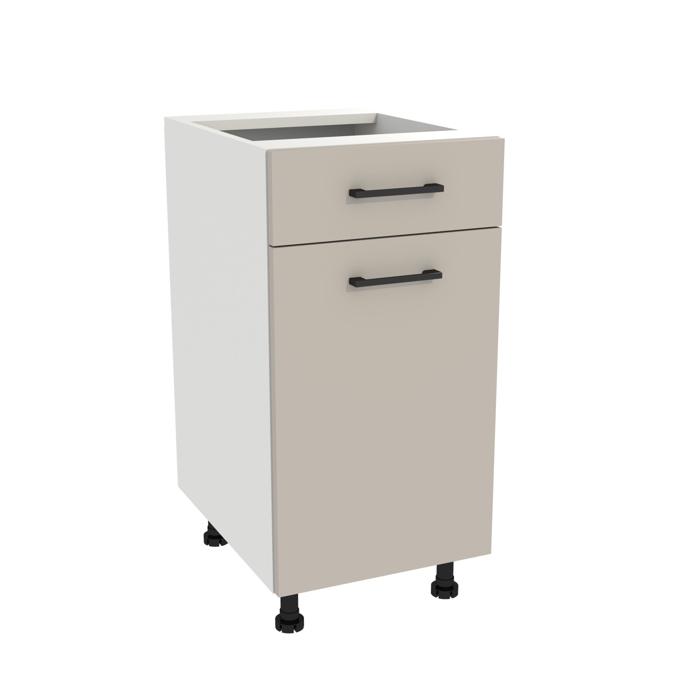 Kuchynská skrinka s zásuvkou, skrinka 40 Capri korpus Biela predná strana Kašmír Mat